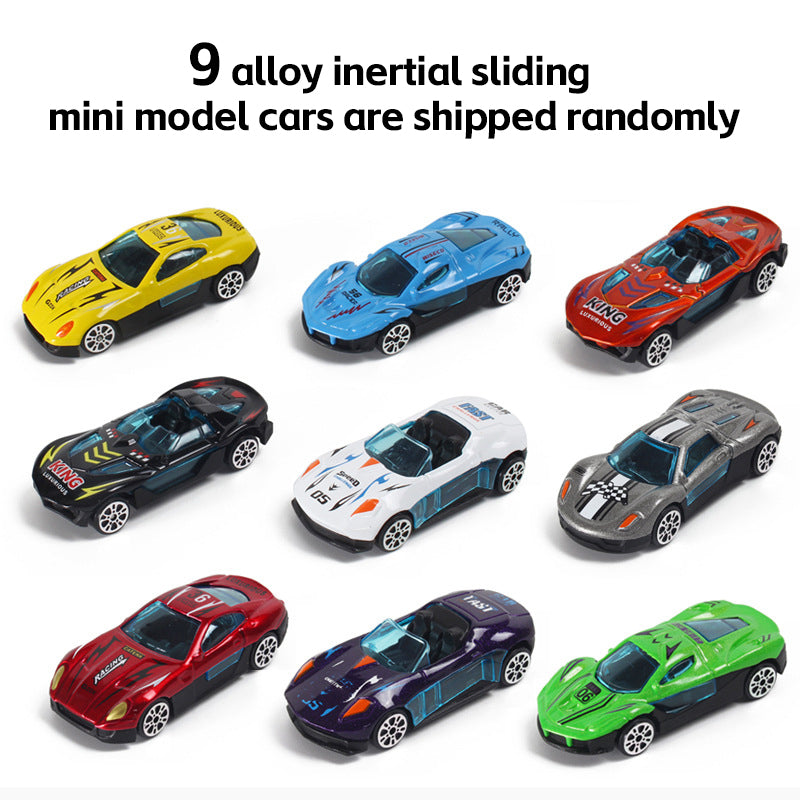 9-Piece 3-Inch 1:64 Scale Alloy Inertia Sliding Mini Model Cars for Boys, Girls, and Adults