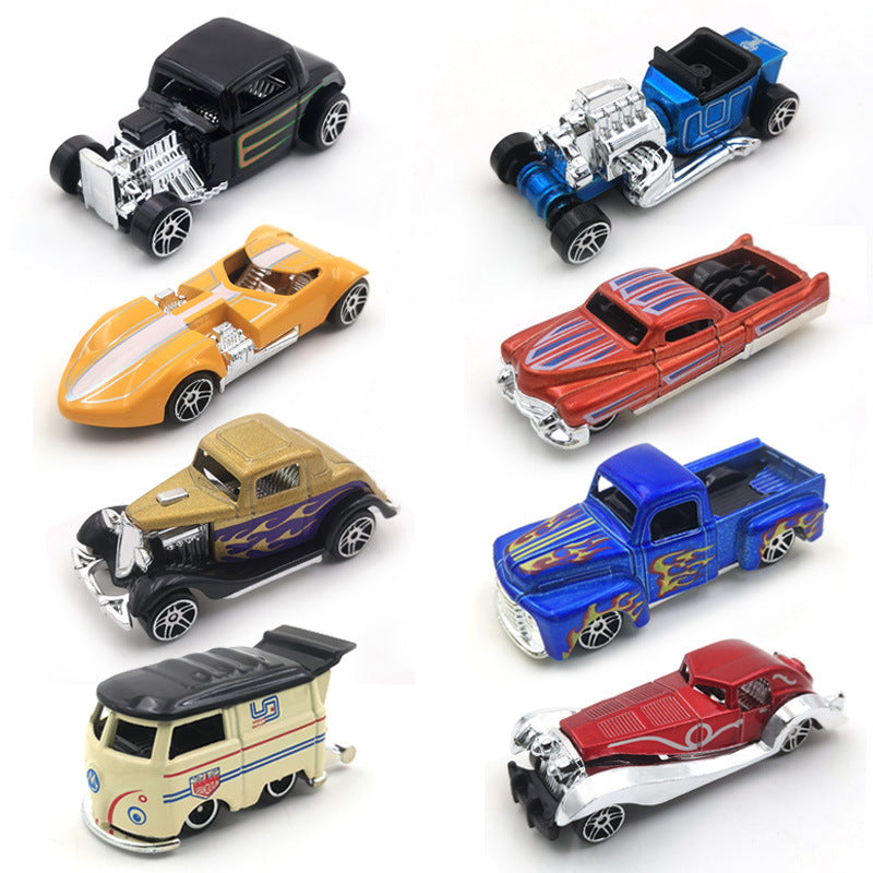 9-Piece 3-Inch 1:64 Scale Alloy Inertia Sliding Mini Model Cars for Boys, Girls, and Adults