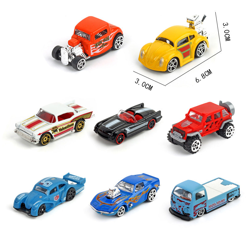 9-Piece 3-Inch 1:64 Scale Alloy Inertia Sliding Mini Model Cars for Boys, Girls, and Adults