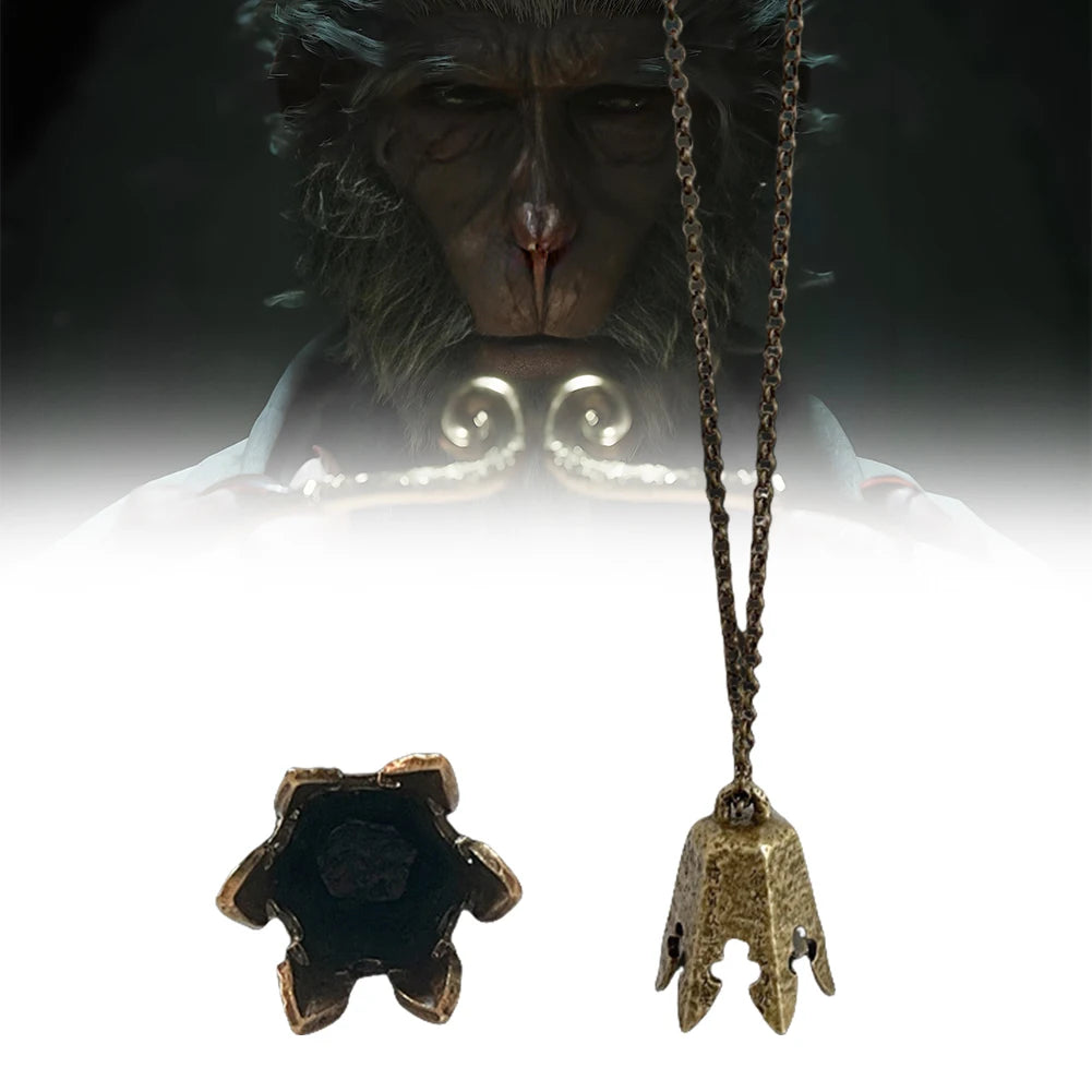 Black Myth: Wu kong Figure Black Myth Wu Kong Hoop Ring Badge Wind Chime Necklace Badge Sun Wukong Collection