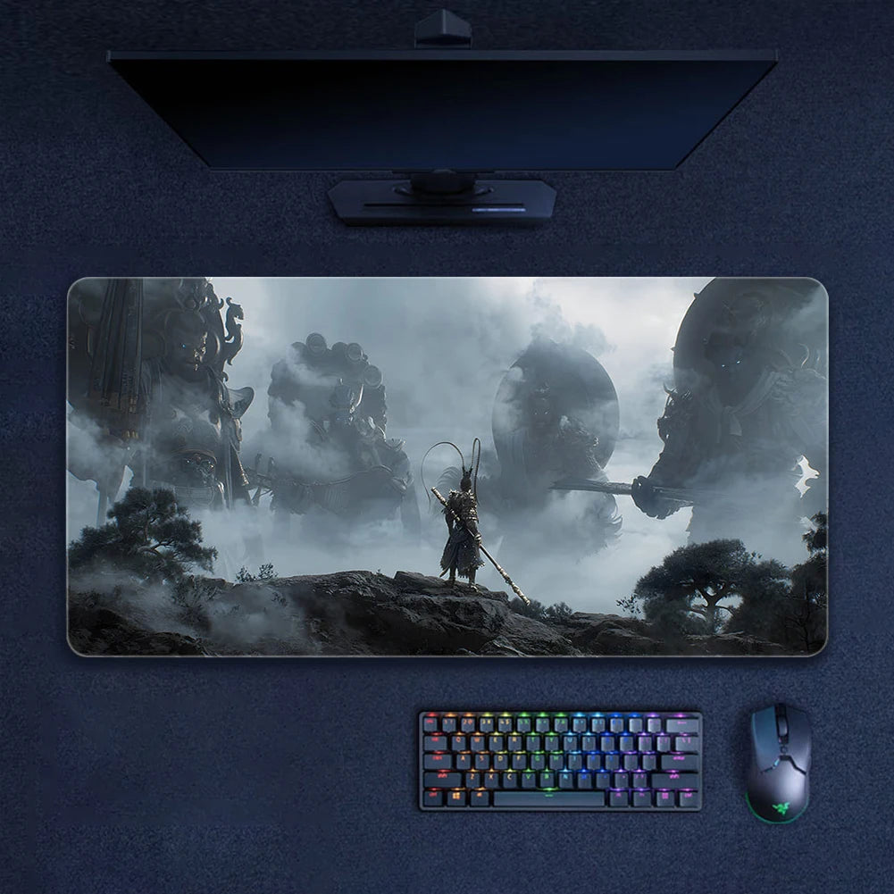 Game Black Myth WuKong Desk Mat for Keyboard and Mouse Large Keyboard Mouse Pad Non-Slip Desk Protecor Mat PC Gaming Accessories