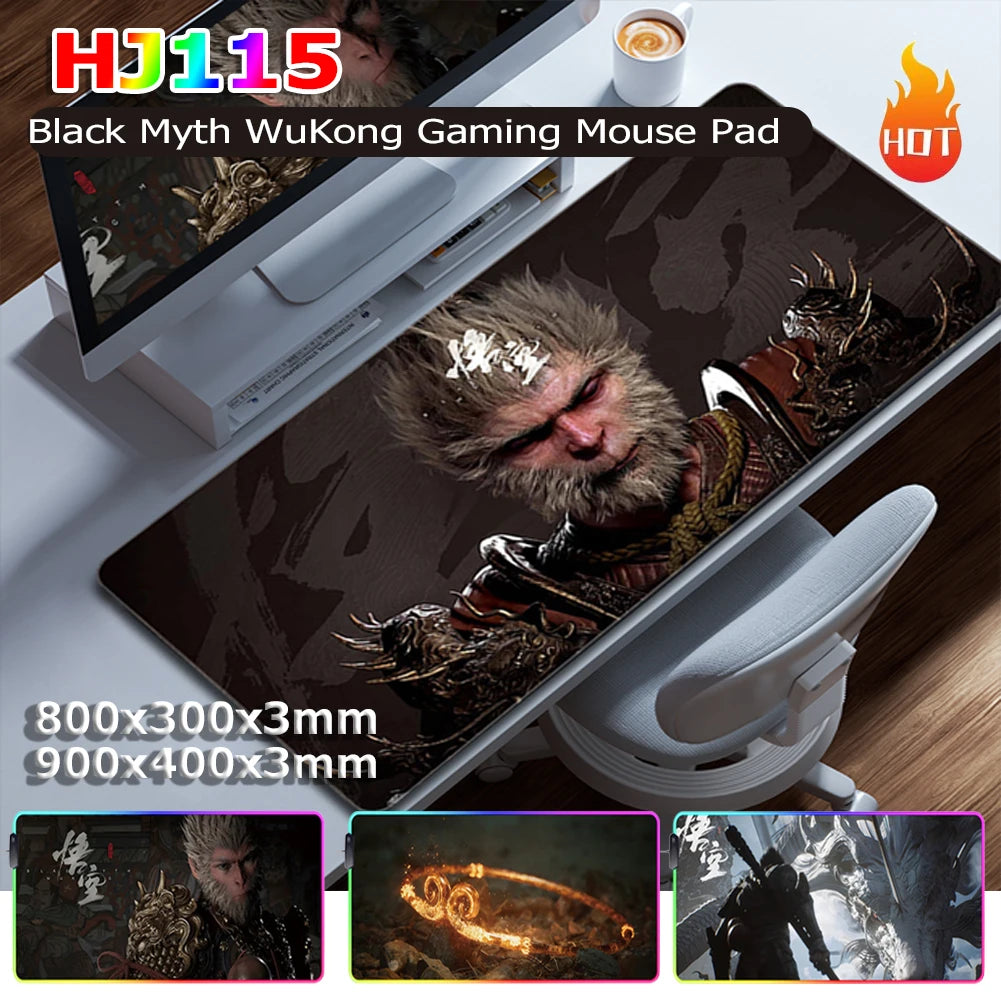 Game Black Myth WuKong Desk Mat for Keyboard and Mouse Large Keyboard Mouse Pad Non-Slip Desk Protecor Mat PC Gaming Accessories