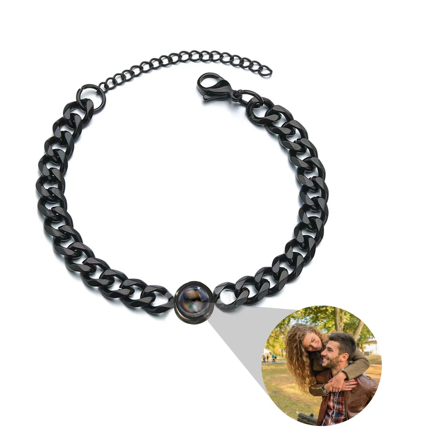 Personalized Curb Chain Photo Bracelet