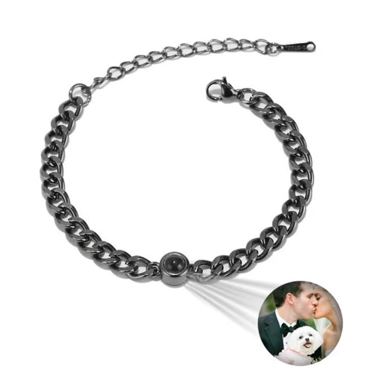 Personalized Curb Chain Photo Bracelet