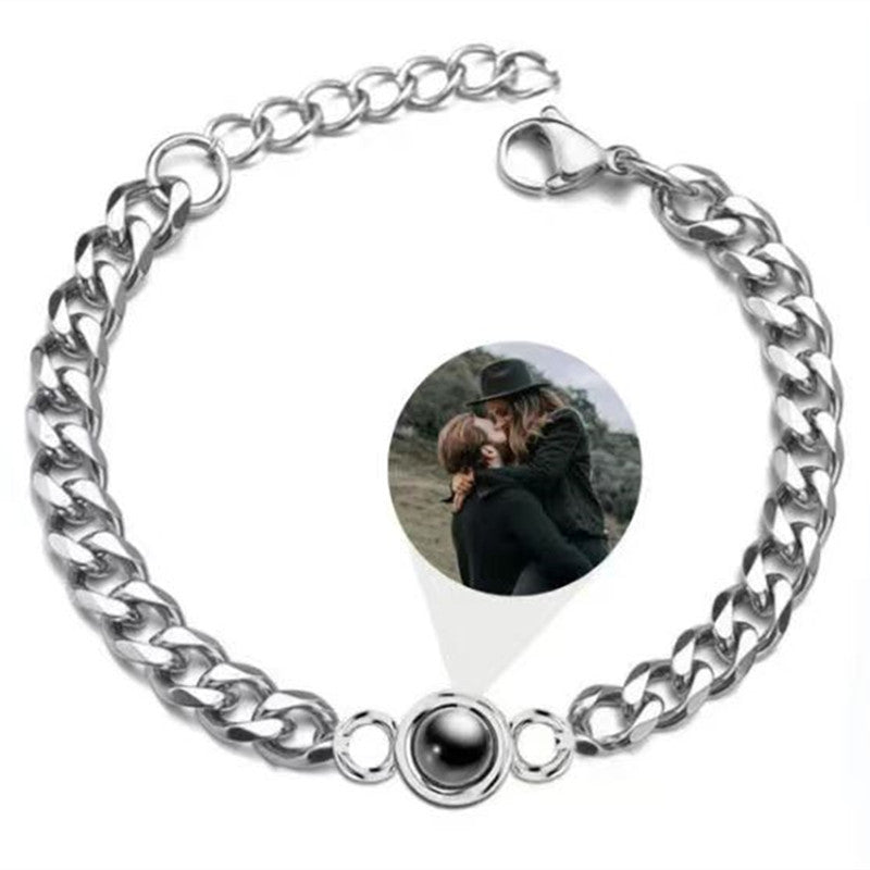 Personalized Curb Chain Photo Bracelet