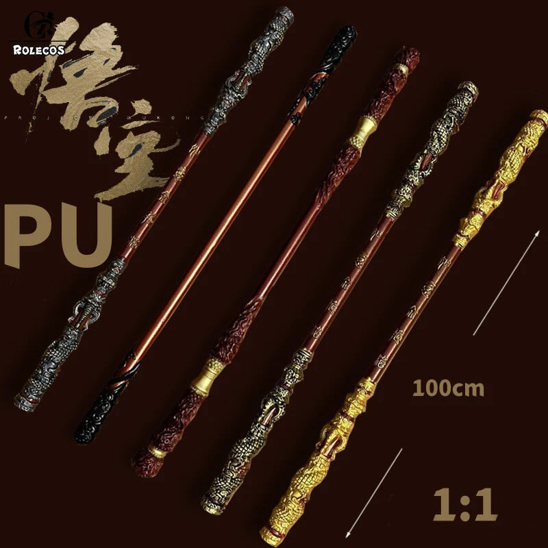 ROLECOS Game Black Myth Wukong 1:1 Cosplay Props 100cm PU Ruyi Golden Cudgel Metal Arts Model Decoration