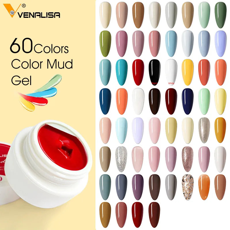 VENALISA Supply 5g/jar Thick Jelly Color Mud Full Coverage Paste Soak Off UV LED Painting Gel Nail Varnish Gorgeous Color Kit