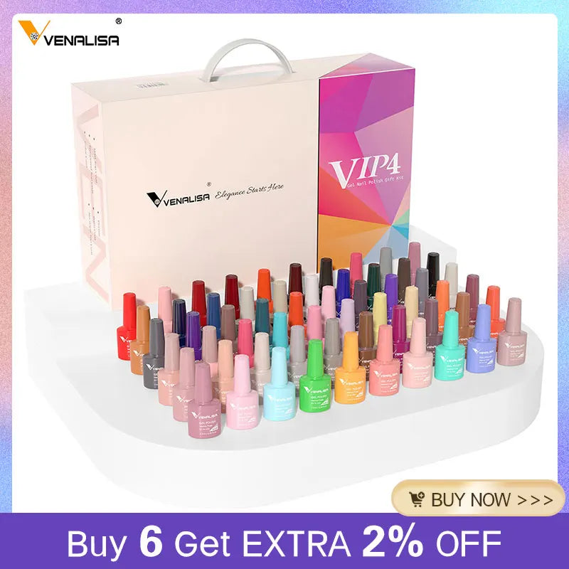 VENALISA VIP4 Kit Nail Gel Polish HEMA FREE Full Coverage 36/60 Color Gel Pigment Professional Nail Art Long-lasting Gel Varnish