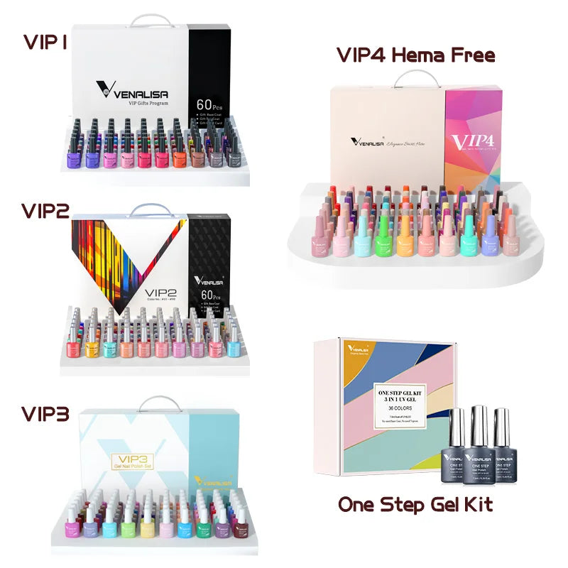 VENALISA VIP4 Kit Nail Gel Polish HEMA FREE Full Coverage 36/60 Color Gel Pigment Professional Nail Art Long-lasting Gel Varnish