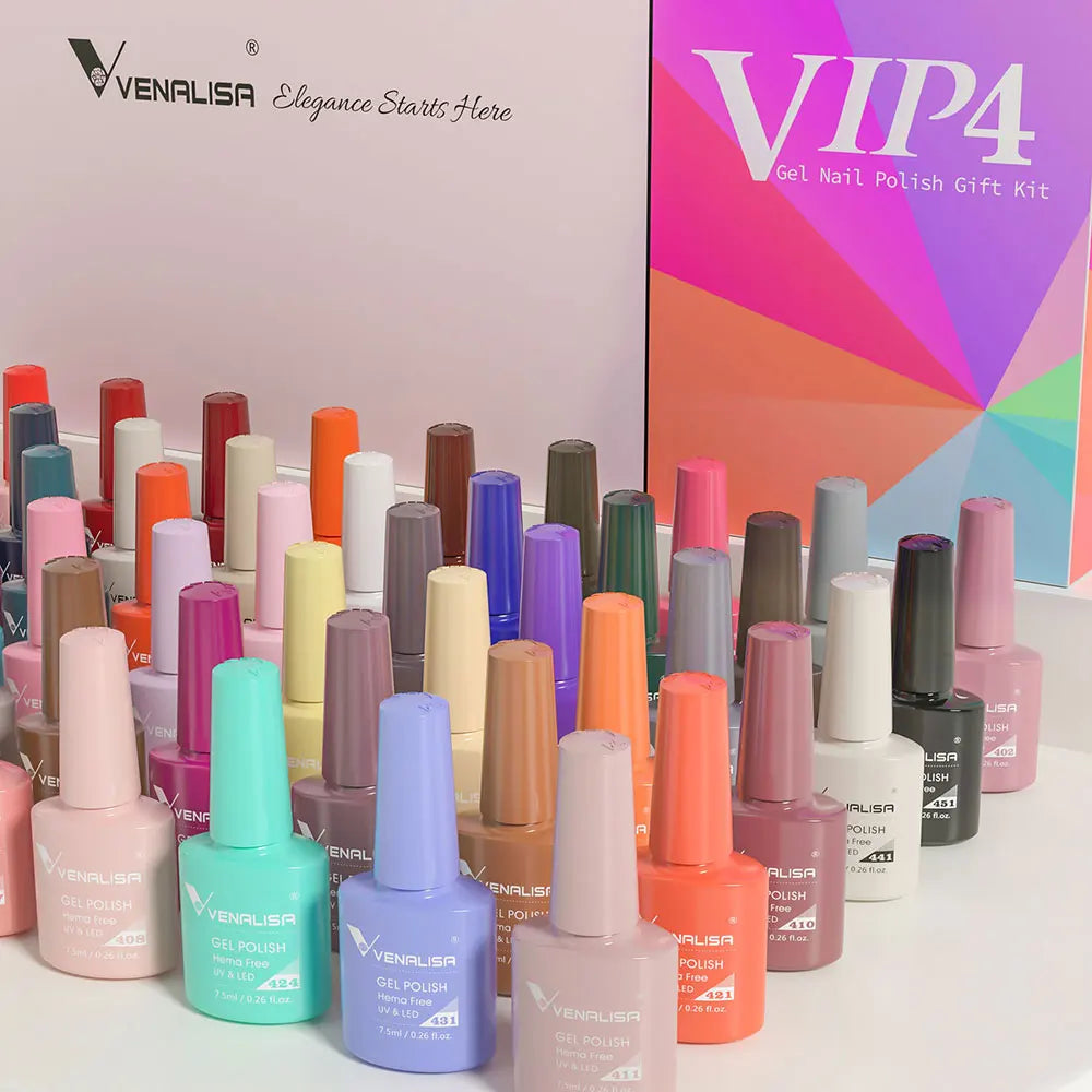 VENALISA VIP4 Kit Nail Gel Polish HEMA FREE Full Coverage 36/60 Color Gel Pigment Professional Nail Art Long-lasting Gel Varnish