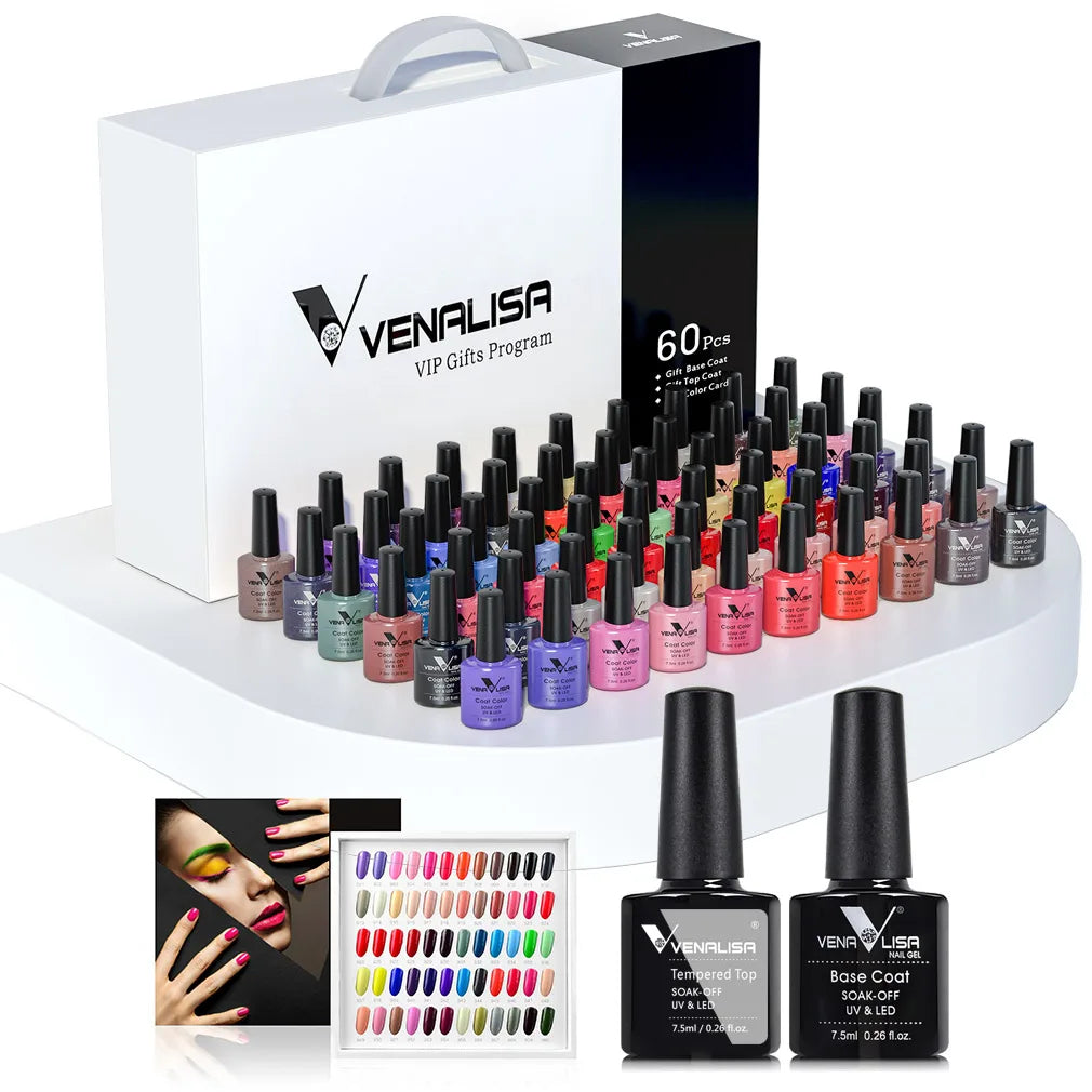 VENALISA VIP5 Kit Nail Gel Polish HEMA FREE Full Coverage 36/60 Color Gel Pigment Professional Nail Art Long-lasting Gel Varnish