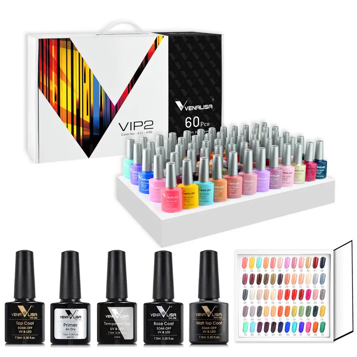 VENALISA VIP5 Kit Nail Gel Polish HEMA FREE Full Coverage 36/60 Color Gel Pigment Professional Nail Art Long-lasting Gel Varnish