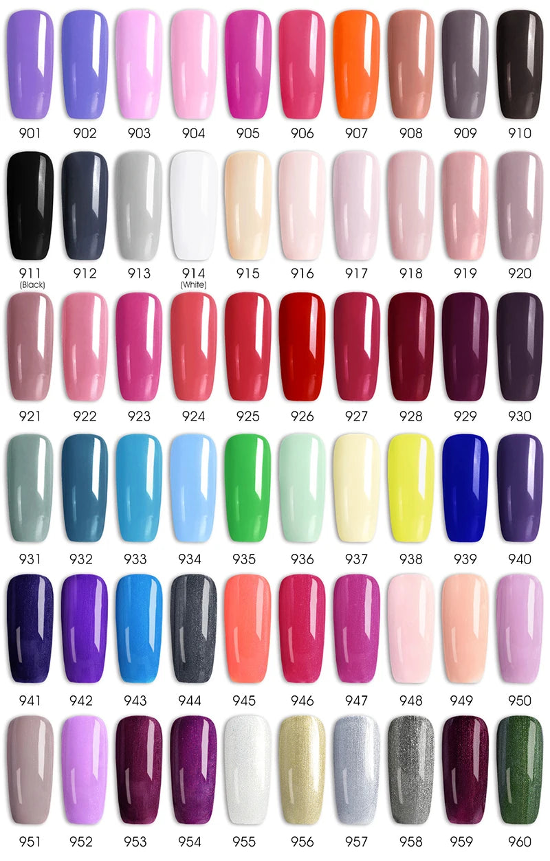 Venalisa VIP Kit Great Coverage Soak Off UV LED Nail Gel Polish Set Base Long Wear Top Coat Color Palette 60 Colors 7.5ml